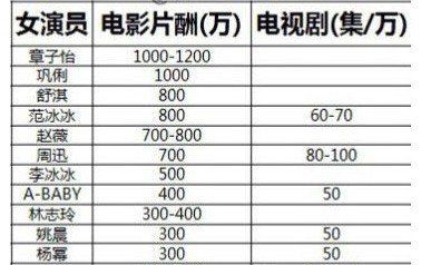 演员片酬